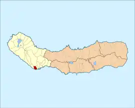 Location of the civil parish of Santa Clara in the municipality of Ponta Delgada