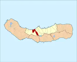 Location of the civil parish of Ribeira Seca within the municipality of Ribeira Grande