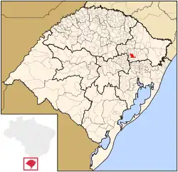 Location in Rio Grande do Sul