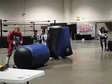 An indoor laser tag competition at Long Beach, California in 2011.