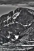 A view of the eastern face of Longs Peak, taken from the Twin Sisters trail