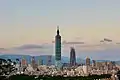 Taipei Nan Shan Plaza, visible on the right of Taipei 101.