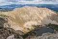 Looking down on Lake Katherine from near the peak of Santa Fe Baldy