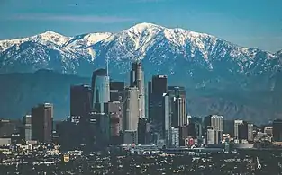 A photograph of downtown Los Angeles in 2016