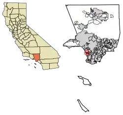 Location of Los Angeles County in California (left) and of El Segundo in Los Angeles County (right)