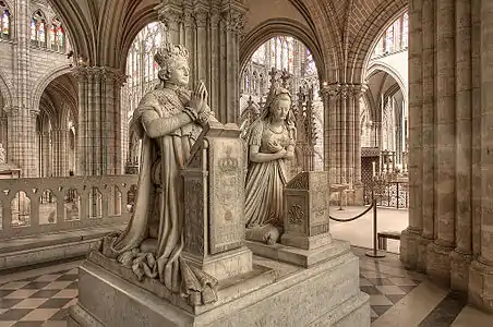 Memorial to King Louis XVI and Queen Marie Antoinette in Basilica of St Denis