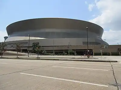 Louisiana Superdome, now Caesars Superdome, known for its timeless exterior design since first opening in 1975