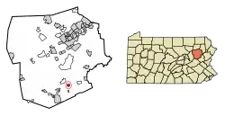 Location of Freeland in Luzerne County, Pennsylvania