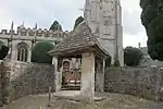 Lych Gate, flanking walls and gates on north side of Church of St Peter and St Paul