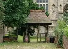 A traditional English lychgate