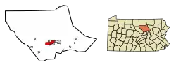 Location of Williamsport in Lycoming County, Pennsylvania