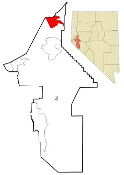 Location of Fernley, Nevada