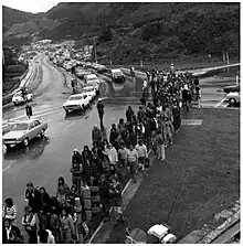 March travelling down Ngauranga Gorge, Wellington