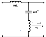 m-type low-pass filter series half section