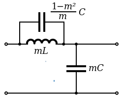 m-type low-pass filter shunt half section