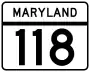 Maryland Route 118 marker