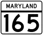 Maryland Route 165 marker