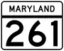 Maryland Route 261 marker