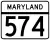 Maryland Route 574 marker