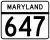 Maryland Route 647 marker