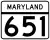 Maryland Route 651 marker