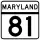 Maryland Route 81 marker