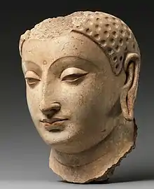 Head of Buddha, from Hadda, Afghanistan, ca. 5th–6th century. Metropolitan Museum of Art.