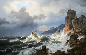 Storm on the sea at the Norwegian coast, 1837, Städel Museum