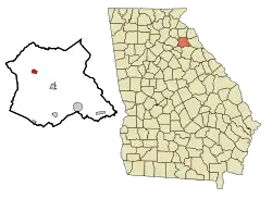 Location in Madison County and the state of Georgia