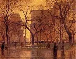 Madison Square Park After the Rainpainted by Paul Cornoyer (c.1900)