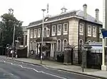 Maesteg Council Offices, with flanking walls and piers