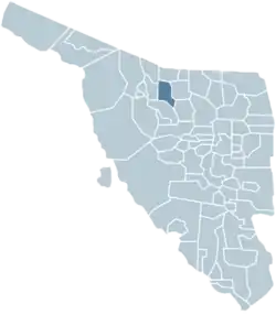 Location of the municipality in Sonora.