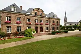 The town hall and church in Saint-Jacques-sur-Darnétal