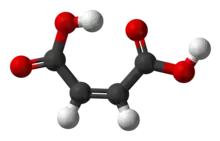 Ball-and-stick model of the maleic acid molecule