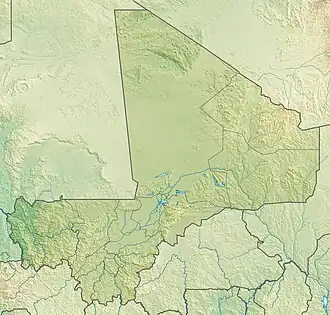 Map showing the location of Kouroufing National Park