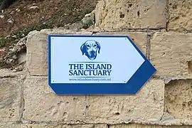 The Island Sanctuary sign