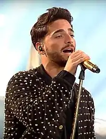 Maluma performing "Sin Contrato", during the Festival de Viña del Mar 2017 in Chile.