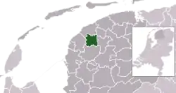 Location in the province of Friesland in the Netherlands