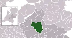 Highlighted position of Apeldoorn in a municipal map of Gelderland