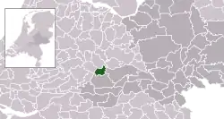 Highlighted position of Culemborg in a municipal map of Utrecht