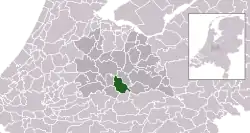 Highlighted position of Houten in a municipal map of Utrecht