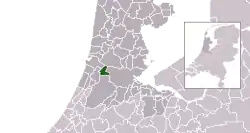 Highlighted position of Haarlemmerliede en Spaarnwoude in a municipal map of North Holland