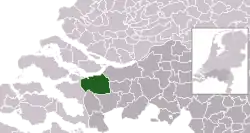 Highlighted position of Steenbergen in a municipal map of North Brabant