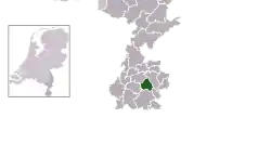 Highlighted position of Voerendaal in a municipal map of Limburg