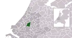 Highlighted position of Lansingerland in a municipal map of South Holland