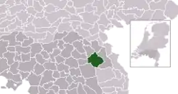 Highlighted position of Sint Anthonis in a municipal map of North Brabant