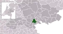 Highlighted position of Lingewaard in a municipal map of Gelderland