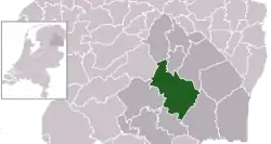 Highlighted position of Midden-Drenthe in a municipal map of Drenthe