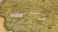 Close-up section of 1850 Sidney "Map of Baltimore County" (area immediately northeast of previous section), showing part of northeast Baltimore County to illustrate that present-day Glen Arm Road is part of the original Old Harford Road.  The community of Glen Arm grew near the intersection of Old Harford Road with (today's) Long Green Pike.