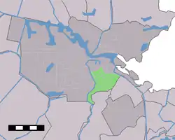 Map of Amsterdam where Oost-Watergraafsmeer is green